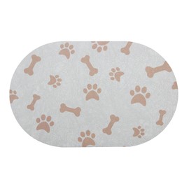 YCT Dog Food Mat - Cat Dish Mat Dog Bowl Mat - No Stains Easy Clean Dog Mat for Food and Water - Absorbent Quick Dry Pet Mat, 11.8"x18.1" Beige