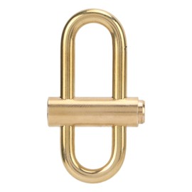 Brass Keychain, Smal Oval Slide Locking Snap Lock Clip Buckle Carabiner Key Holder Solid Heavy Duty Press Quick Open Keys Holder Hook for Men Women