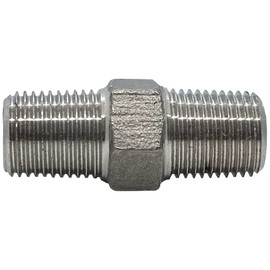 AF Hydro Stainless Steel SS316 Hex Nipple Pipe Fitting, 2 1/2''NPT Male Thread, Pressure Rating up to 150 PSI, Class 150 Connector Adapter