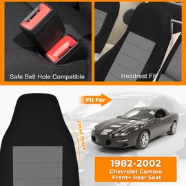 Kistrba Front & Rear Seat Cover Compatible with 1982-2002 Chevy Camaro, Driver & Passenger Side Front and Back Knitted Sponge Heavy Duty Seat Cover