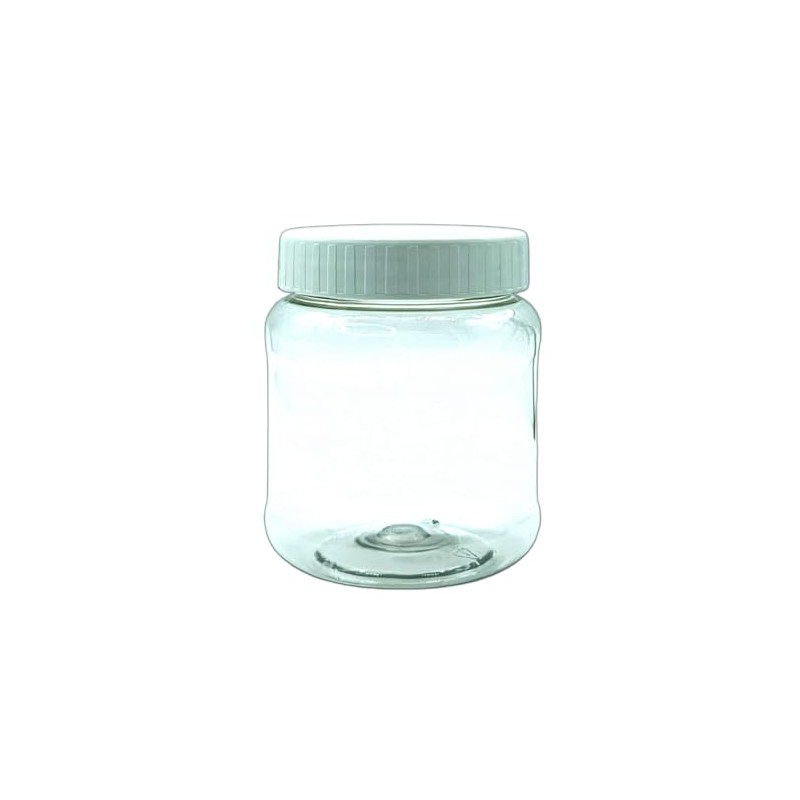 Envase Bote Tarro Contenedor pet plástico 250ml con tapa plana