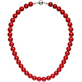 Jobo Ladies 10mm Shell Pearl Necklace 45cm, Metal, Pearl
