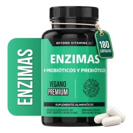 Enzimas Digestivas Probióticos Y Prebióticos Prebiotic - Lactobacillus Acidophilus, Lactasa, Lipasa - Digestive Enzymes Fibra - Probioticos Mujer / Hombre - Flora - 180 Cápsulas