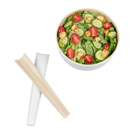 Restaurantware - Bambuddha 9.8 Inch Bamboo Serving Set, 1 Heavy-duty Salad Tongs For Serving - Sustainable, Reusable, White Bamboo Salad Server Set, 2-Piece Per Set, For Tossing And Mixing Salads