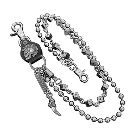 Men Bicycle Strong Heavy Punk Rocker Biker Jeans Pants Chain Studs Keel Key Chain Mens Wallet Chain (Black)