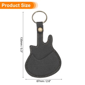 sourcing map Guitar Picks Holder Case Artificial Leather Acoustic Electric Guitar Pick Case Bag Black