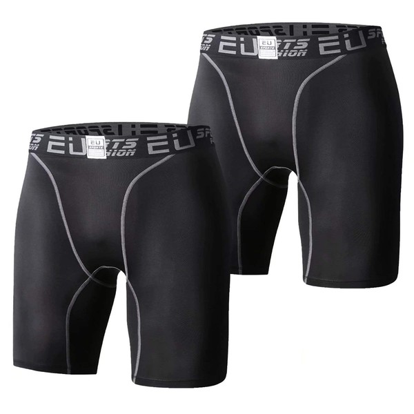 Men's Sports Shorts, Power Stretch, Under Tights, Compression Pants, Sweat