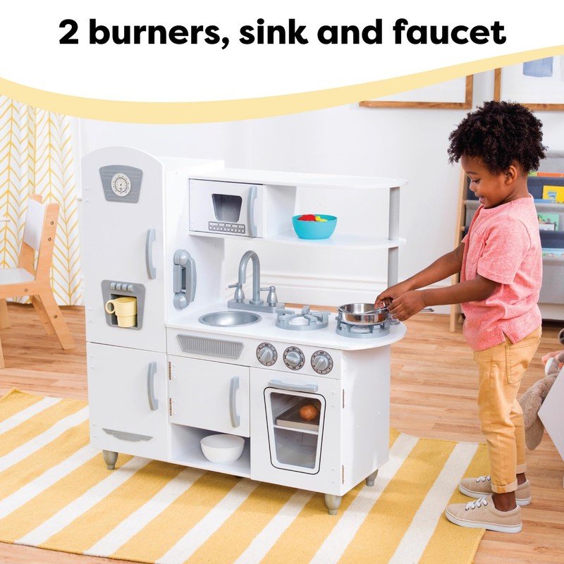 KidKraft Vintage Wooden Play Kitchen with Pretend Ice Maker and