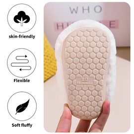 Fadezar Toddler Slippers Girl Boy House Slipper Kids Rabbit Winter Slipper Warm Bunny Slippers Soft Plush Indoor Girls Boys Slipper Cover Heel White 8-9 toddler CN 160