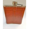 Stainless Steel Hip Flask with Union Jack Brown Leather Cover,