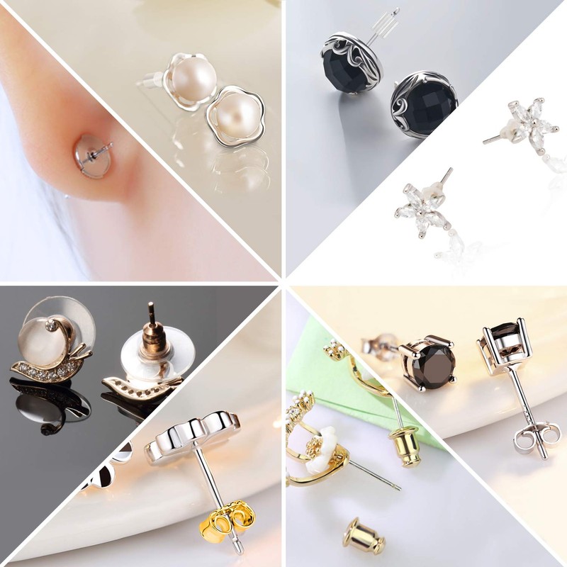 1200Pcs Earring Backs, Earring Backings iBayam 10 Styles Earring Back