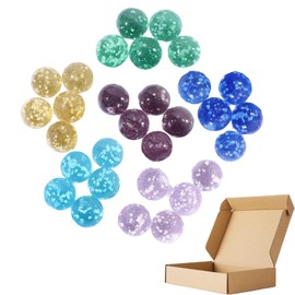 KkvoGmle Pack of 30 Children's Marbles, Colourful Glass Marbles Glow in the Dark, Round Glass Stones Dark Glow, Fluorescent Glass Beads for Marble Track Game, Marble Track Accessories, DIY and Home