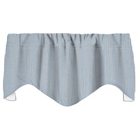 Window Treatments Valance Curtains Kitchen Curtains Window Valances or Living Room Curtains Ticking Stripe Blue Swag Valence Short Curtains Rod Pocket 53 Inches x 18 Inches