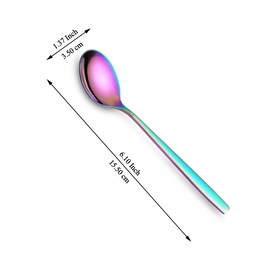 Berglander Coloured Teaspoon, Set of 12, Stainless Steel, Titanium-Coated Coloured Teaspoon, Teaspoon, Tableware, Teaspoon, Small Dessert