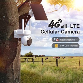 HOSAFE.COM 4G LTE Cellular Security Camera Wireless Outdoor, No WiFi Security Camera with Solar Panel, Off Grid Cell Camera for Jobsite, Built-in SIM Card