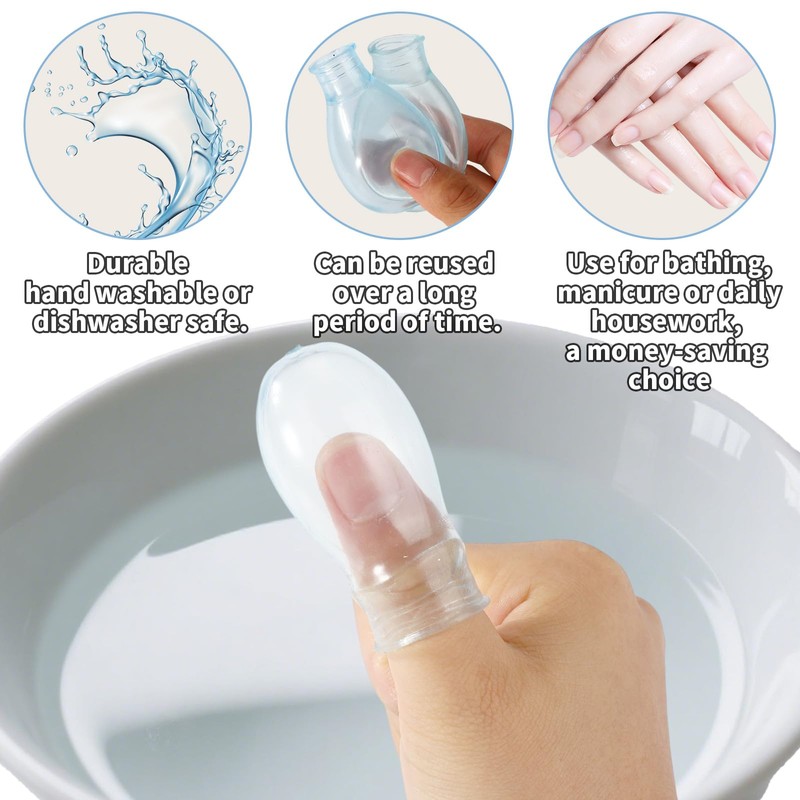 2pcs Toe & 2pcs Finger Covers, Silicone Waterproof Durable Finger