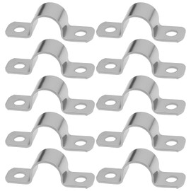OTOTEC 10pcs Stainless Steel Double Hole Fixed Wire Conduit Clamp with Inner Diameter M10 and Hole Diameter 4mm is Used to Fix Cable and Hose Steel Pipes
