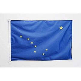 Alaska NAUTICAL Flag 18'' x 12'' - US state of Alaska flags 30 x 45 cm - Banner 12x18 in for boat - Drapeau Alaska AZ FLAG