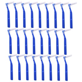 Angzhili 25 Pcs Interdental Angle Brushes,Reusable Dental Cleaners,Oral Dental Hygiene Brush,Dental Toothpick Floss for Braces,Tooth Cleaning Tool (Blue)