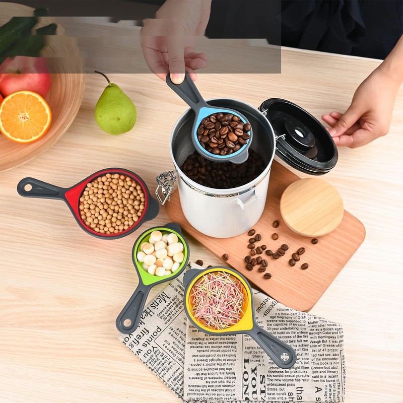 SPUVGVC Measuring Cups and Spoons Set, Collapsible Silicone Measuring Cups