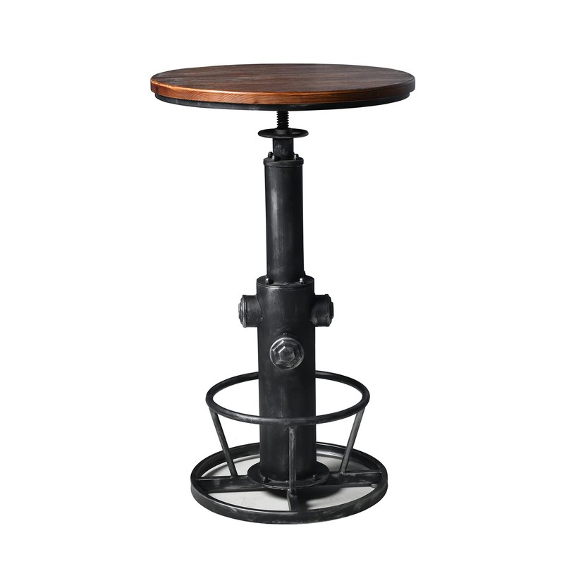 Topower Industrial Bar Table 38.58-48.43" Adjustable Pub Table Kitchen Dining