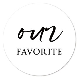 White Our Favorite Mini Stickers, 1 Inch Wedding Party Favor Sticker Labels, 120-Pack