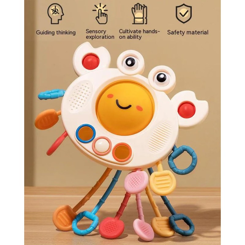 Yummy Baby Products Montessori Sensory Toy for Babies, Silicone Pull