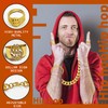 4-Piece Costume Set, Hip Hop Accessories Kit with Gold Necklace,