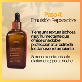 Set 5 Piezas Cuidado Facial Caviar Yeast Moisturizing Kit Rutina Facial Coreana Completa Piel Reseca Extracto Caviar Acido Hialuronico Anti Arrugas Lineas de Expresion