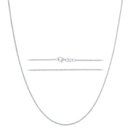 KISPER Solid 925 Sterling Silver Chain Necklace for Women Thin & Secure - Italian 1.6mm Diamond Cut Cable Link with Lobster Clasp - Made in Italy, 18 inches