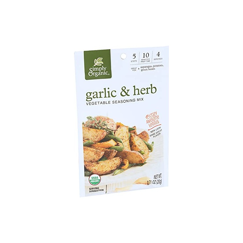 Simply Organic Garlic & Herb Vegetable Seasoning Mix, Certified Organic,
