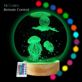 BESTHOME Jellyfish Lamp 3D Night Light, Small Home Decor Accents for Kids Room Decor for Boys Girls Brithday (16 Color, Remote Control)