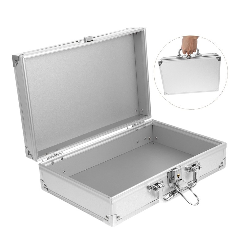 TEHAUX Aluminum Alloy Storage Box Portable Briefcase for Tools Documents
