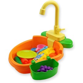 Yeanifeana Bañera para pájaros, bañera automática para Loros, Ducha para pájaros, Fregadero de Cocina automático, Juguetes para niños, baño para periquitos con Grifo, (Naranja)