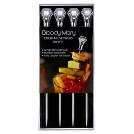 Prodyne BL-6 Bloody Mary Cocktail Skewer, Set of 4, Clear