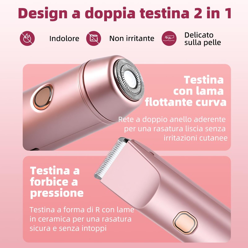 Carehabi 2 in 1 Rasoio Elettrico Donna & Bikini Trimmer