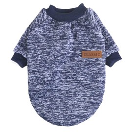 Pet Dog Classic Sweater Knitwear Winter Dog Clothes Soft Thickening Warm Pup Dogs Shirt for Medium and Small Dogs(Navy Blue/X-Large)