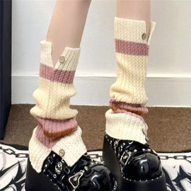 Allpunkall Cute Leg Warmers for Women Y2k Long Knit Harajuku Alt Winter Grunge