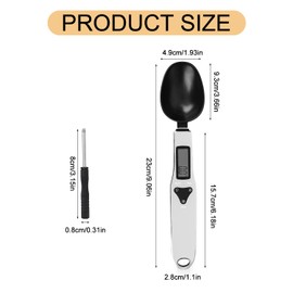 BTFO Electronic Food Measuring Spoon, Stainless Steel Digital Scoop Scale Small Baking Weight Cup with LCD Display 300g/0.1g High Precision Gram Kitchen Gadgets for Home Kitchen