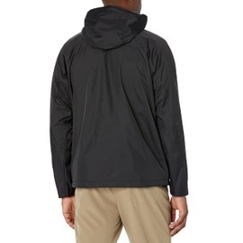 BASS OUTDOOR Men’s Firebird Zip-Front Rain Jacket with Drawstring Hood, Black, S