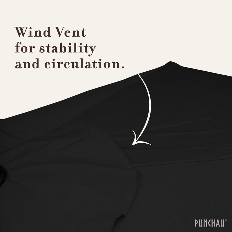 Punchau 6 Ft Outdoor Patio Umbrella, Easy Open/Close Crank and