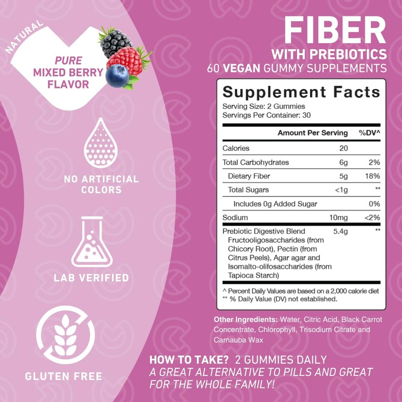 PUREFINITY PUREFINITY Fiber + Elderberry Gummies Bundle (Inulin FOS Prebiotic