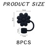 Pack of 8 Chrysanthemum Shaped Straw Caps, Straw Dust Plugs,