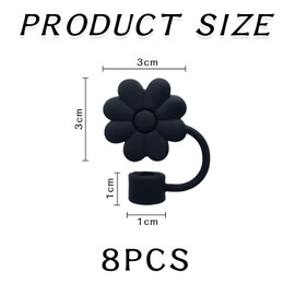 Pack of 8 Chrysanthemum Shaped Straw Caps, Straw Dust Plugs, Straw Accessories, Reusable Straw Caps, Creative Straw Caps