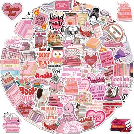 DECYOOL 100Pcs Book Stickers for Kindle, Romance Book Stickers, Aesthetic Bookish Stickers for Adults, Vinyl Decals for Laptops, Water Bottles, Booktok Book Lovers Gifts Scrapbooking Stickers