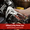 MAXPOWER 2PCS 90 degree Offset Long Nose Locking Pliers 7