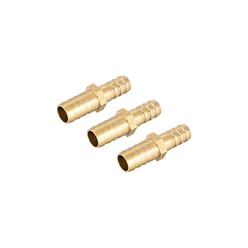 sourcing map Straight Brass Barb Fitting Reducer, Fit Hose ID