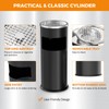 BEAMNOVA Outdoor Trash Can with Lid Black Stainless Steel Commercial