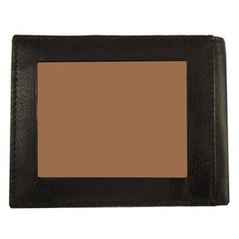 Improving Lifestyles Leather Bifold Wallet with Inside and Outside Window ID Black SUN1302BK