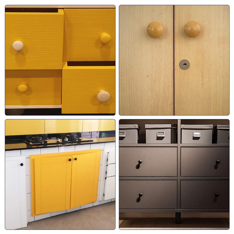 sourcing map Round Wood Knobs,15Pcs 45mm Dia Cabinet Furniture Kitchen